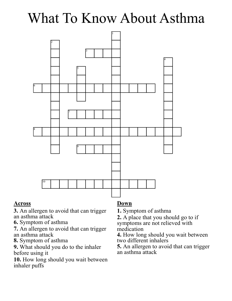What To Know About Asthma Crossword