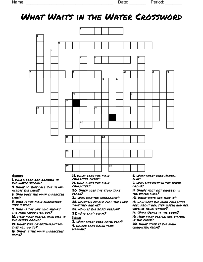 What Waits in the Water Crossword