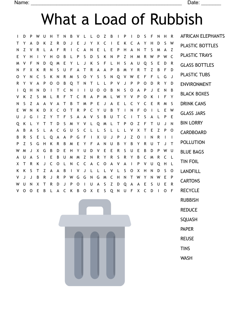 What a Load of Rubbish Word Search