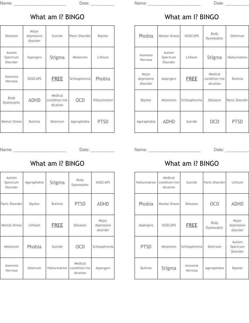 What am I? BINGO