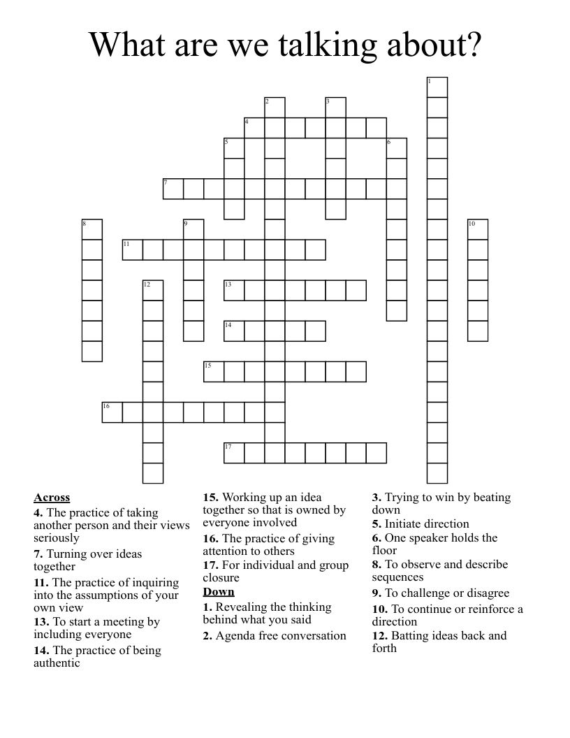What are we talking about? Crossword