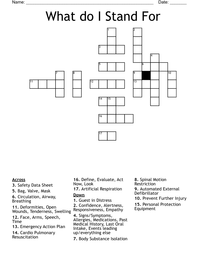 What do I Stand For  Crossword