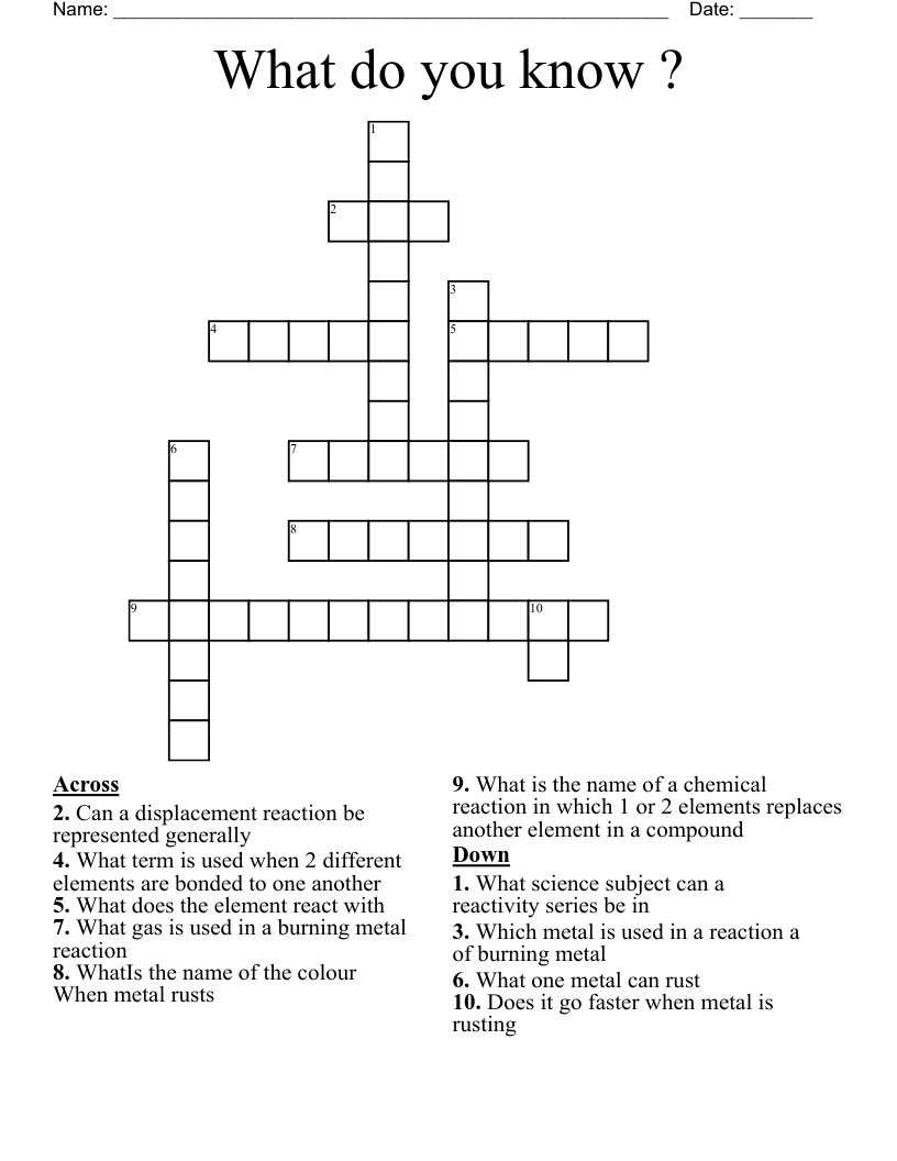 What do you know ? Crossword