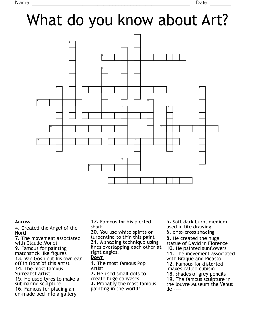 What do you know about Art? Crossword