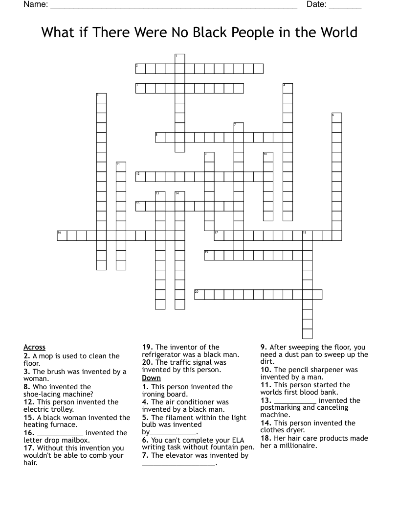 What if There Were No Black People in the World Crossword