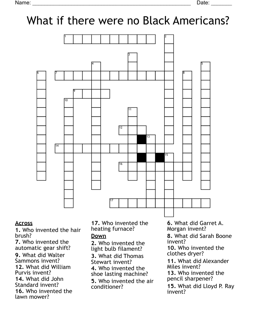 What if there were no Black Americans? Crossword