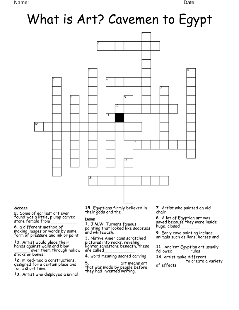 What is Art? Cavemen to Egypt  Crossword