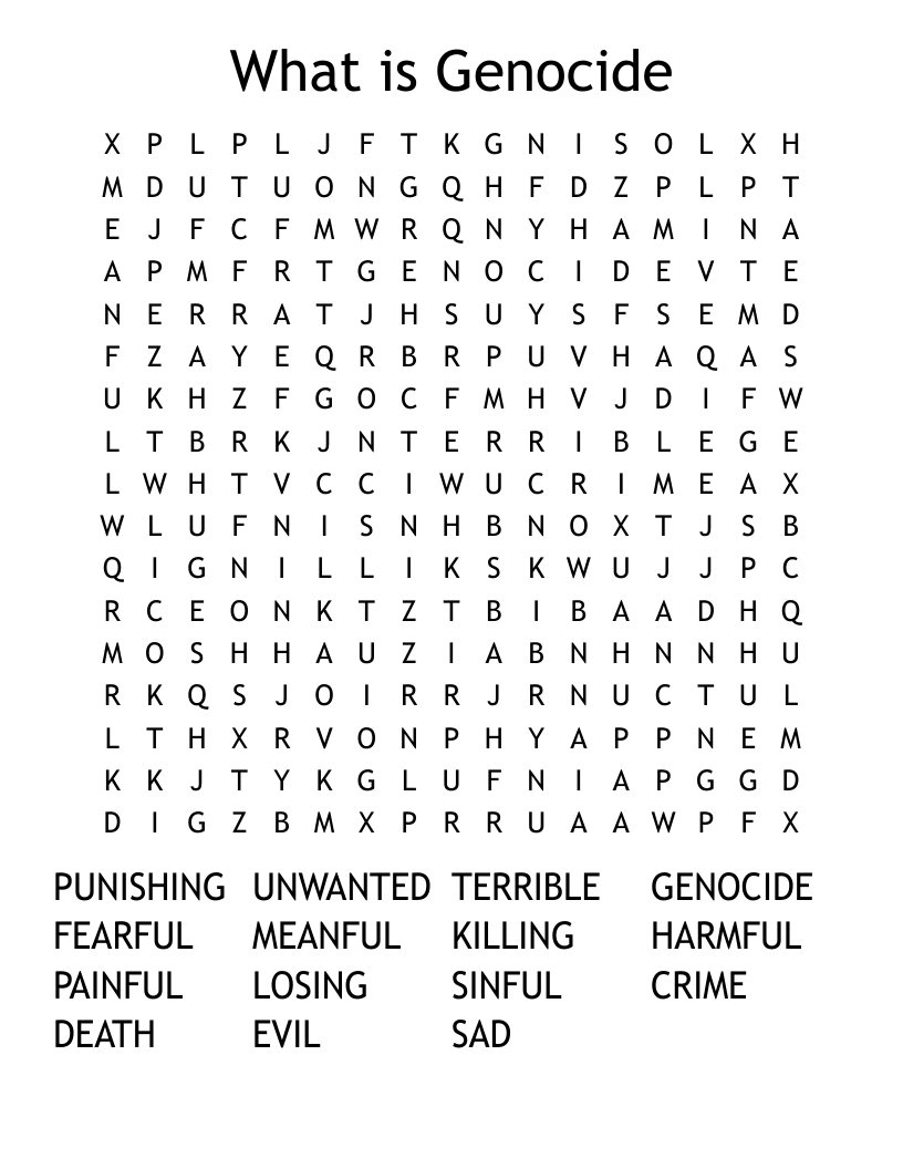 What is Genocide Word Search