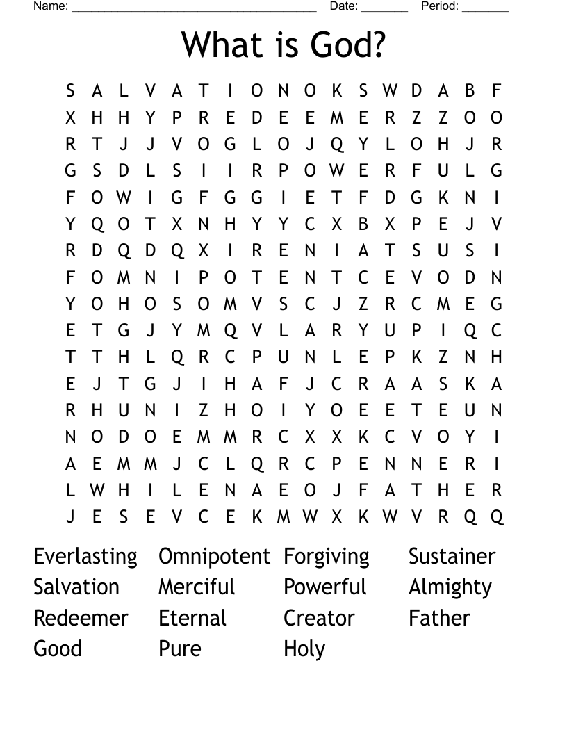 What is God? Word Search