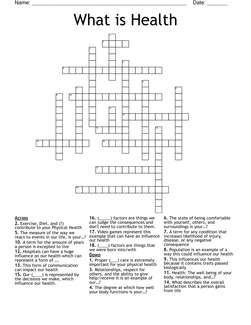 What is Health Crossword