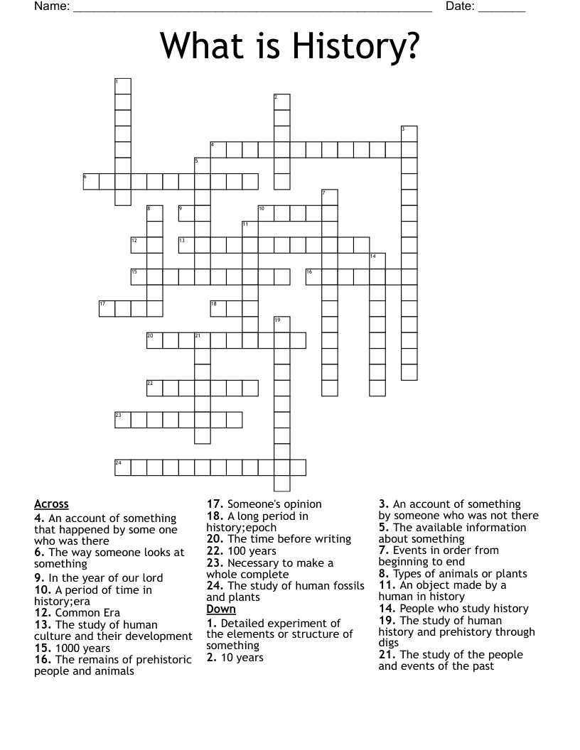 What is History? Crossword