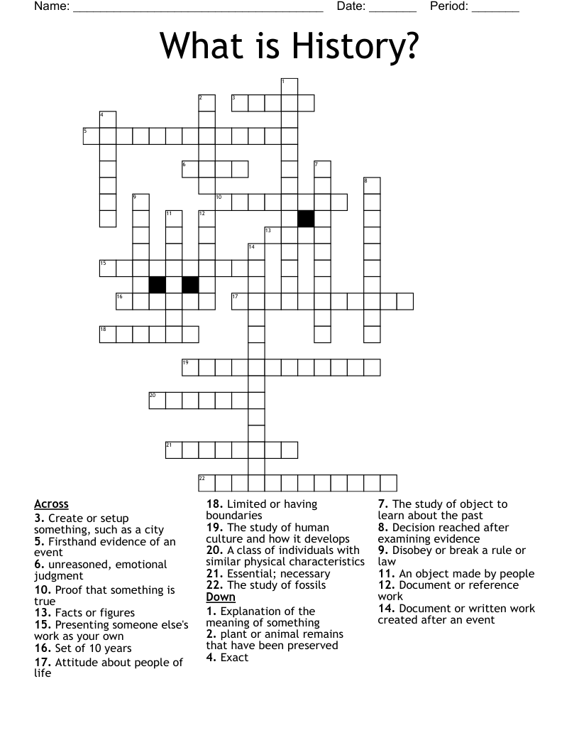 What is History? Crossword