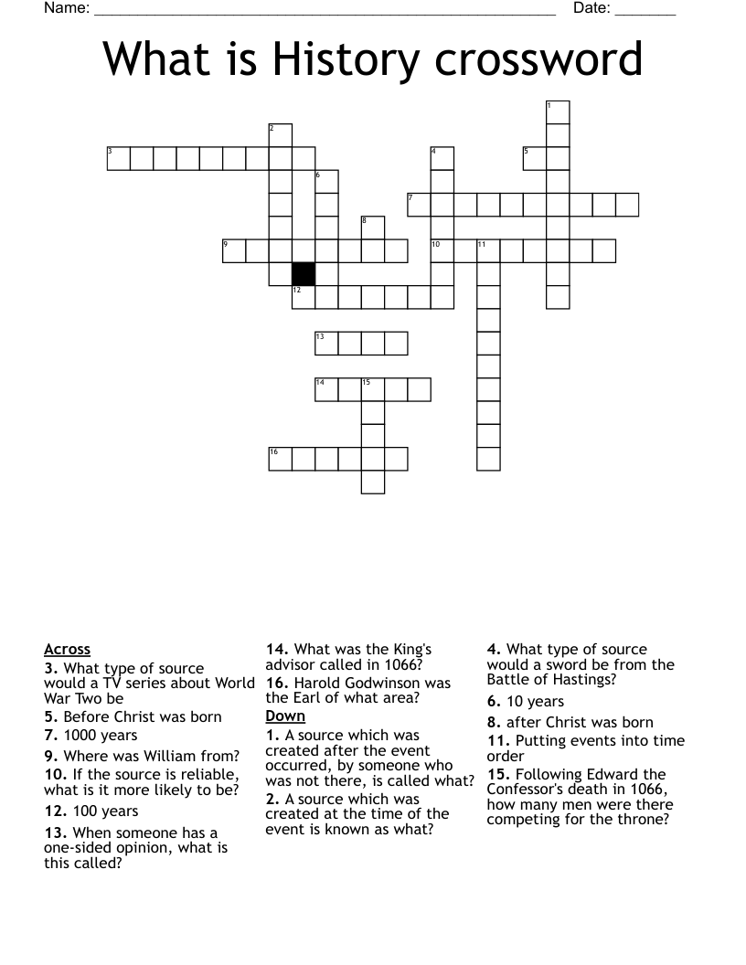 What is History crossword