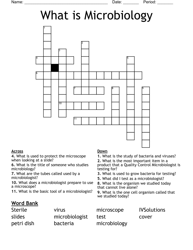 What is Microbiology Crossword