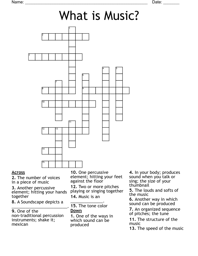 What is Music? Crossword