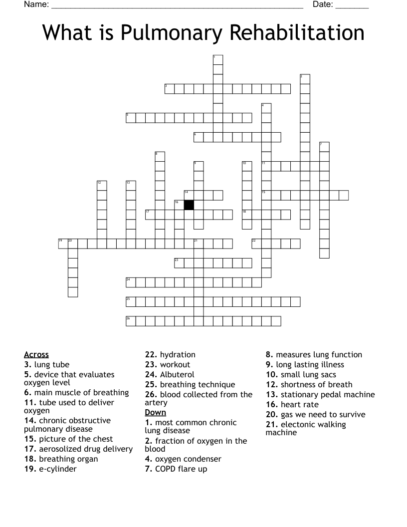 What is Pulmonary Rehabilitation Crossword