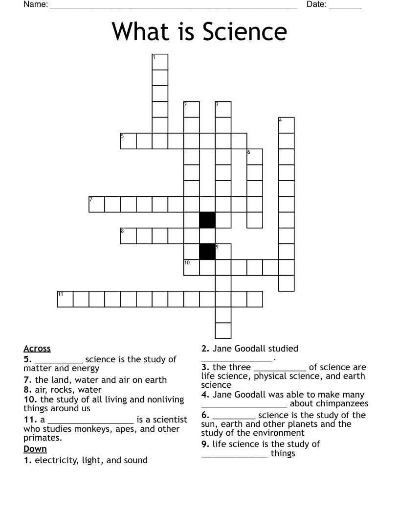 What is Science Crossword