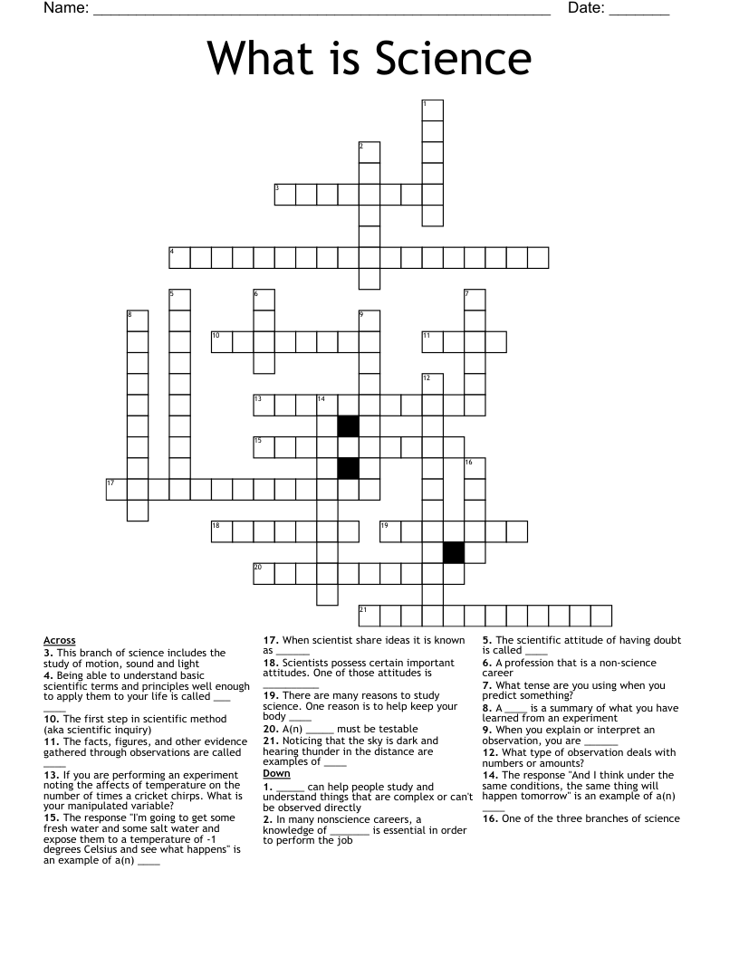 What is Science Crossword