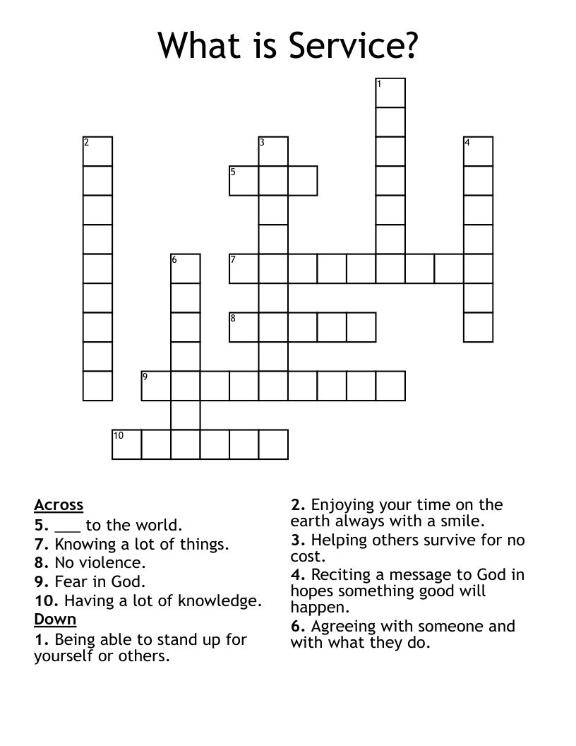 What is Service? Crossword