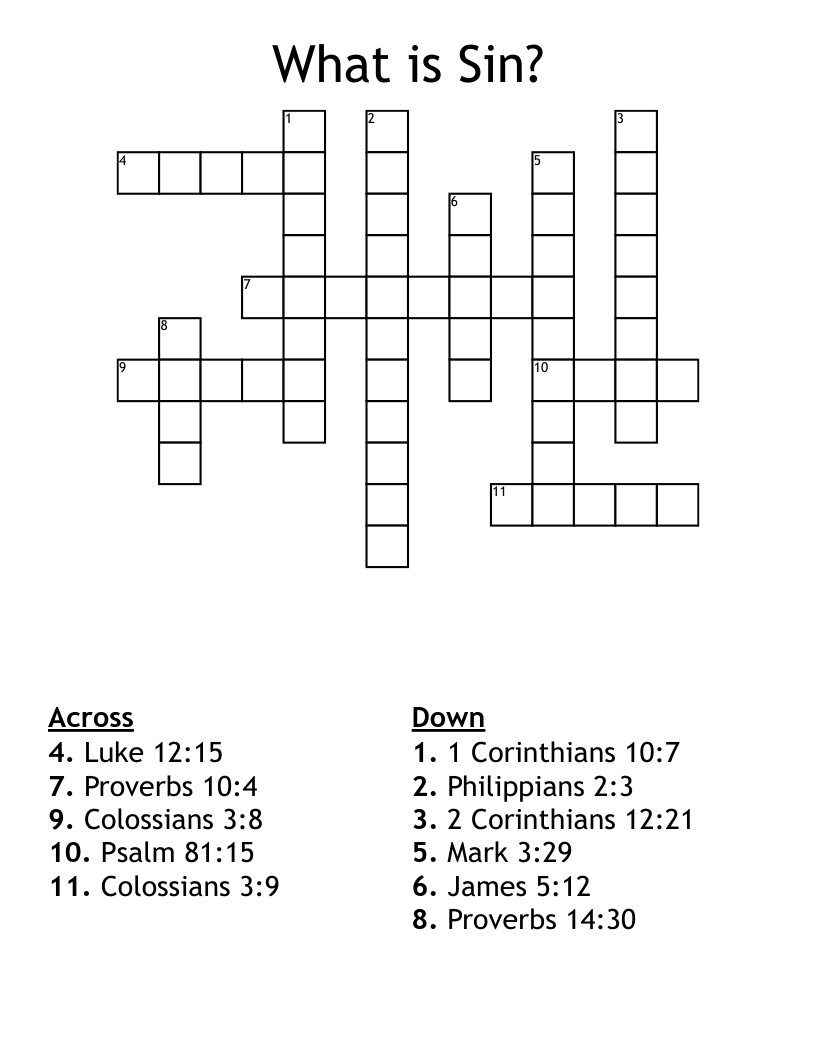 What is Sin? Crossword