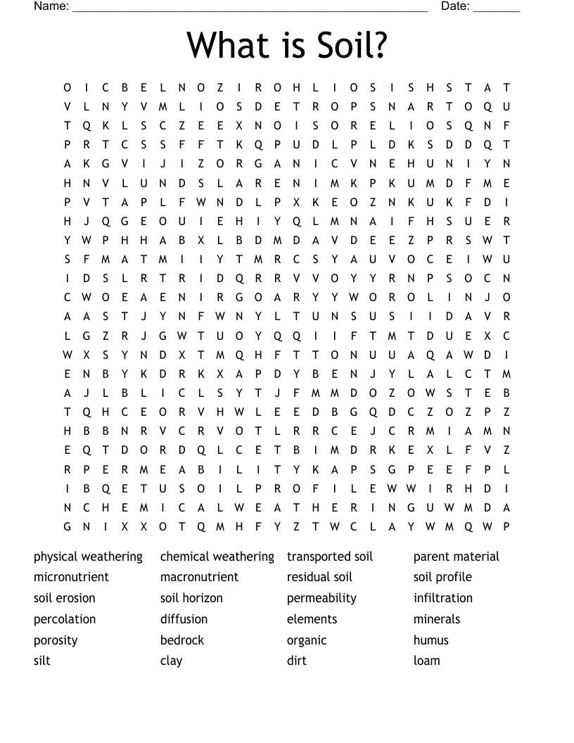 What is Soil? Word Search