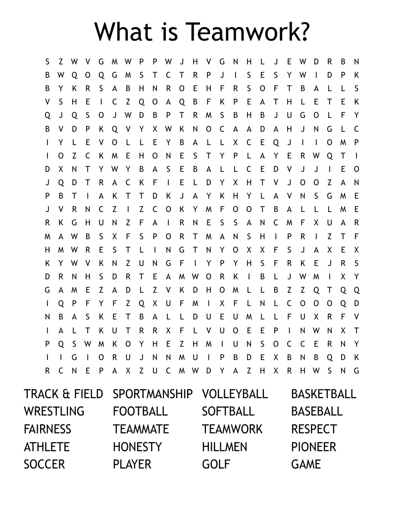 What is Teamwork? Word Search