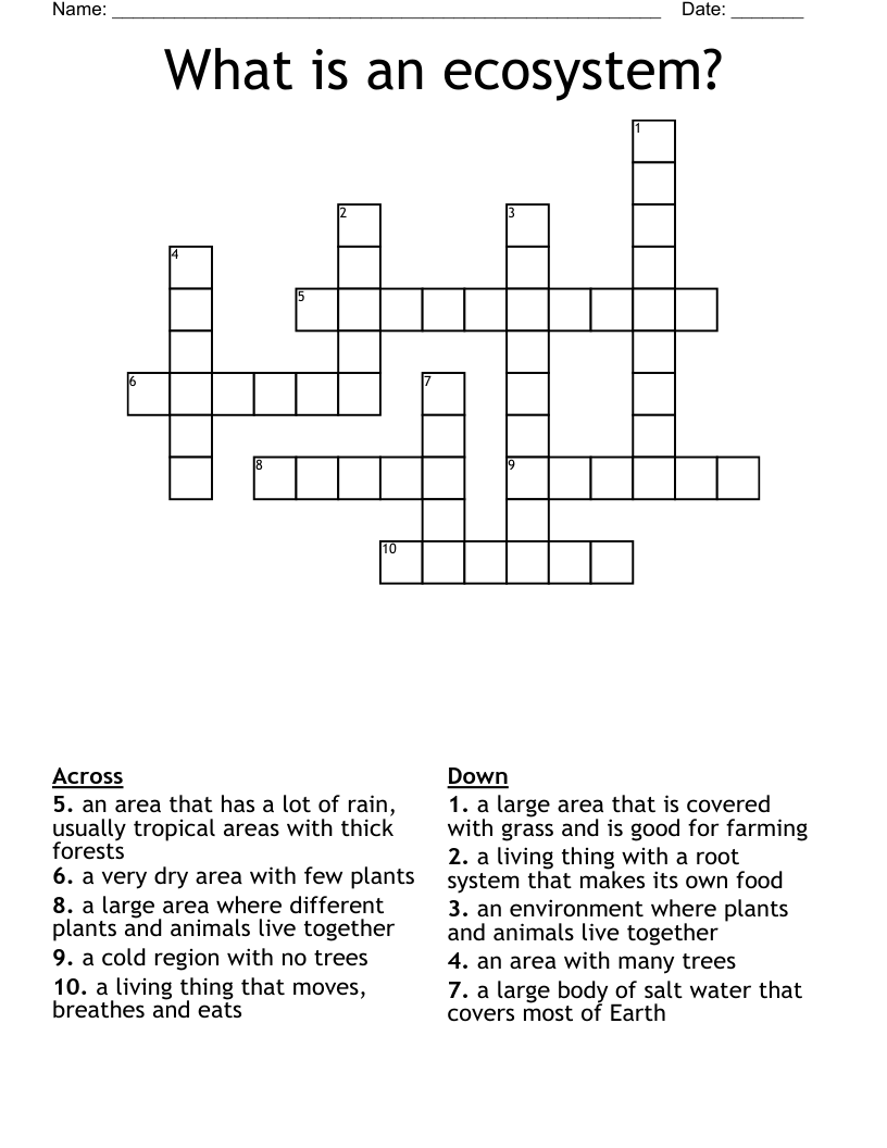 What is an ecosystem? Crossword