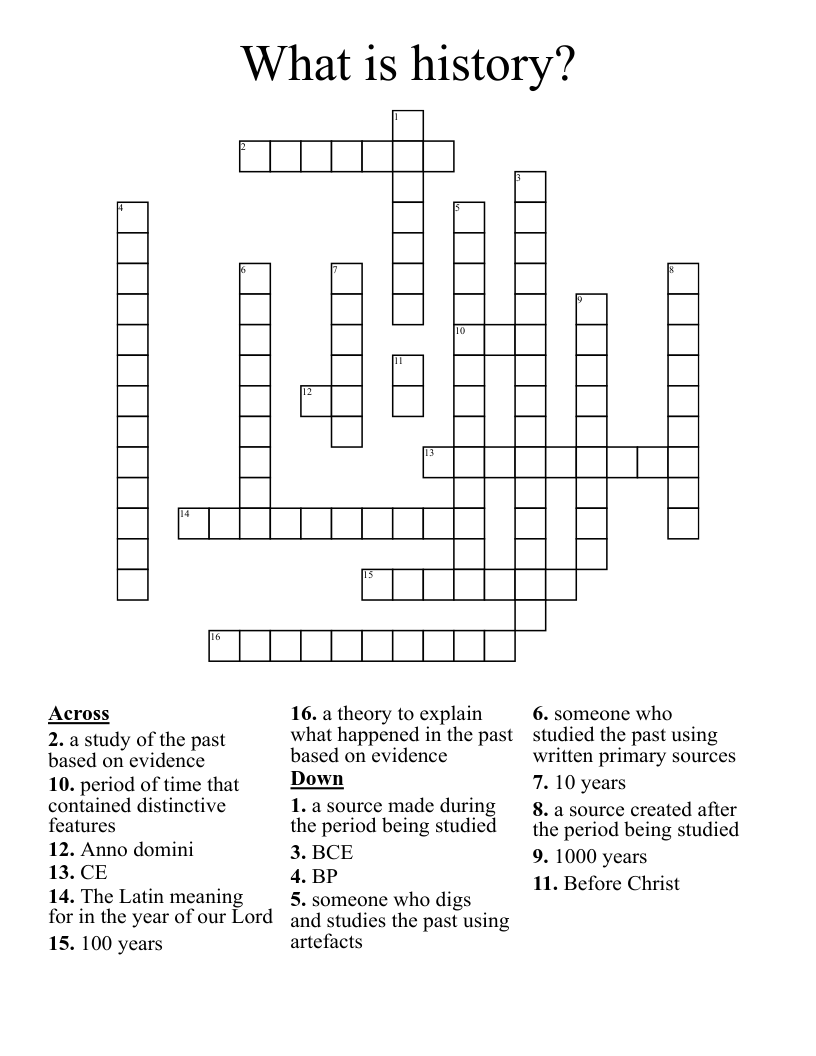 What is history? Crossword