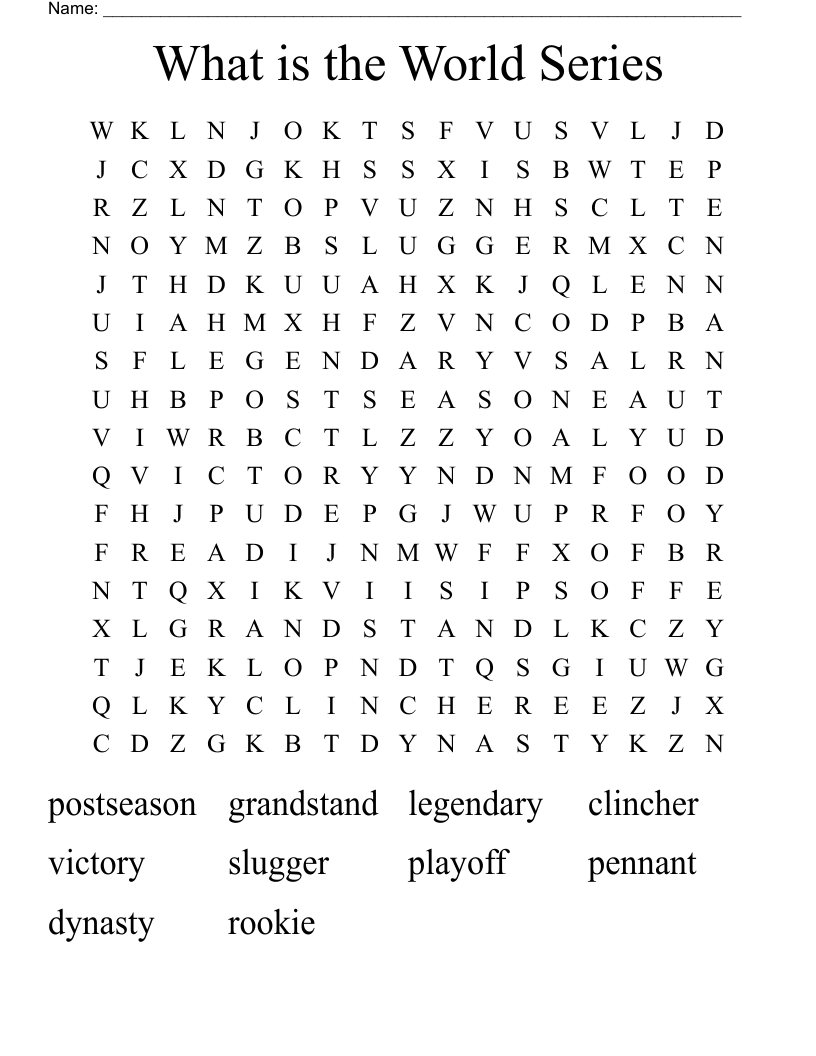 What is the World Series Word Search