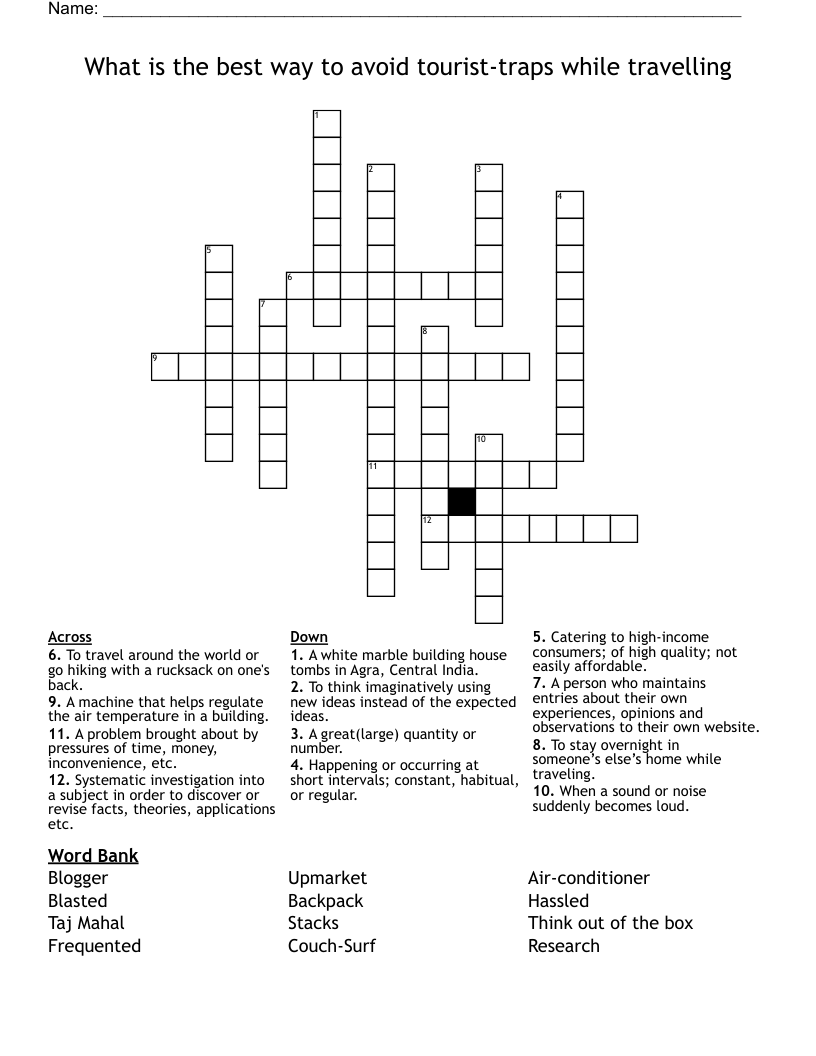 What is the best way to avoid tourist-traps while travelling Crossword