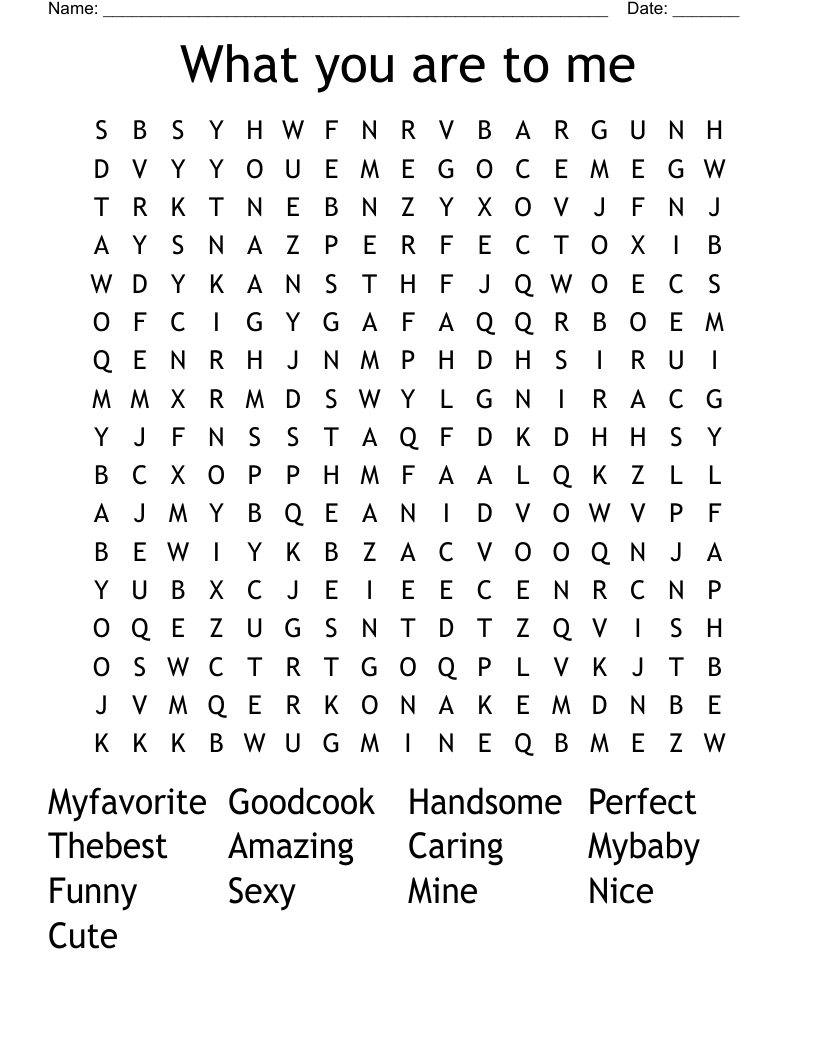 What you are to me  Word Search