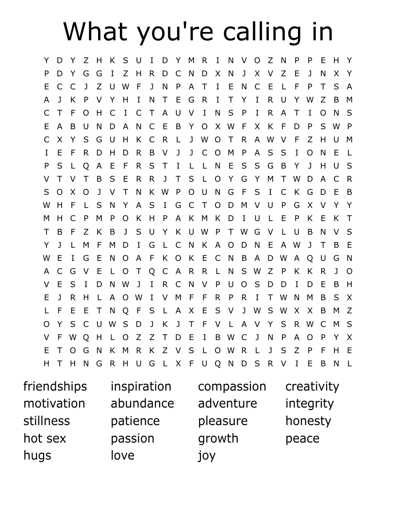 What you're calling in Word Search