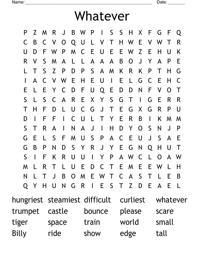 Whatever Word Search