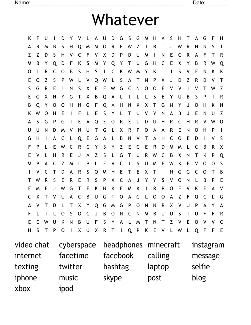 Whatever Word Search