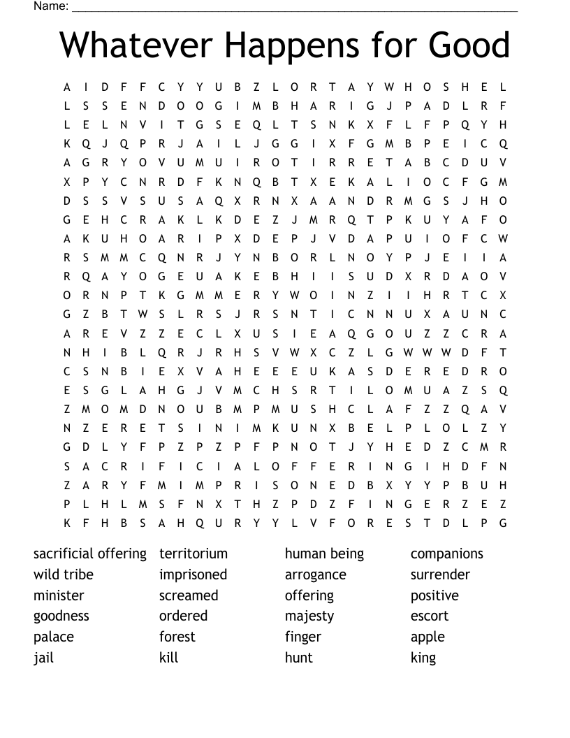 Whatever Happens for Good Word Search