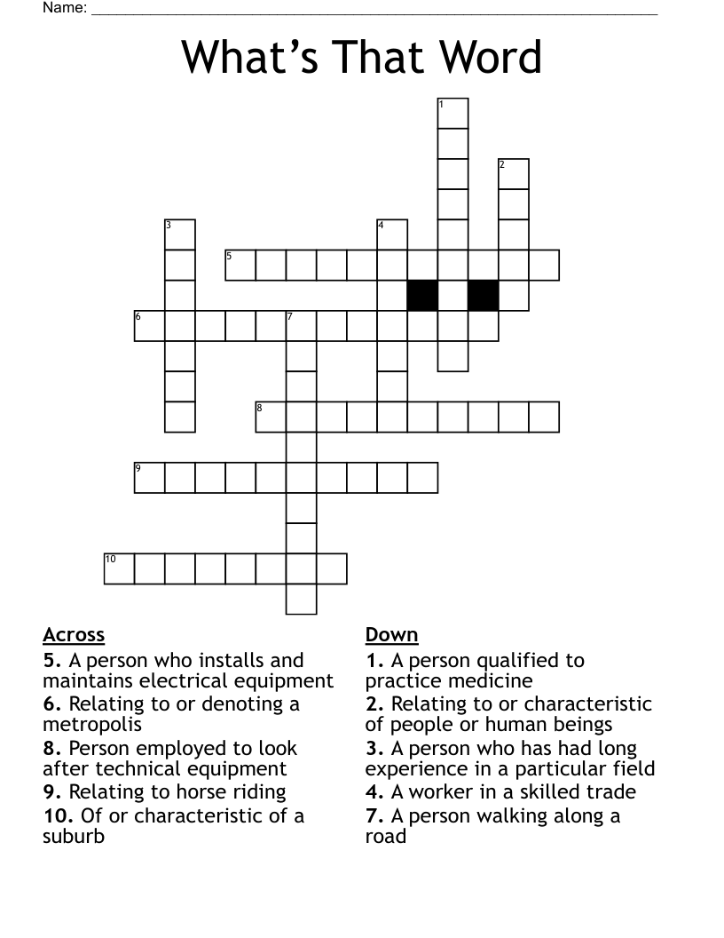 What’s That Word Crossword