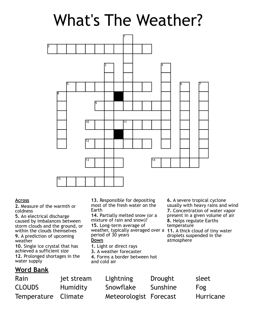 What's The Weather? Crossword