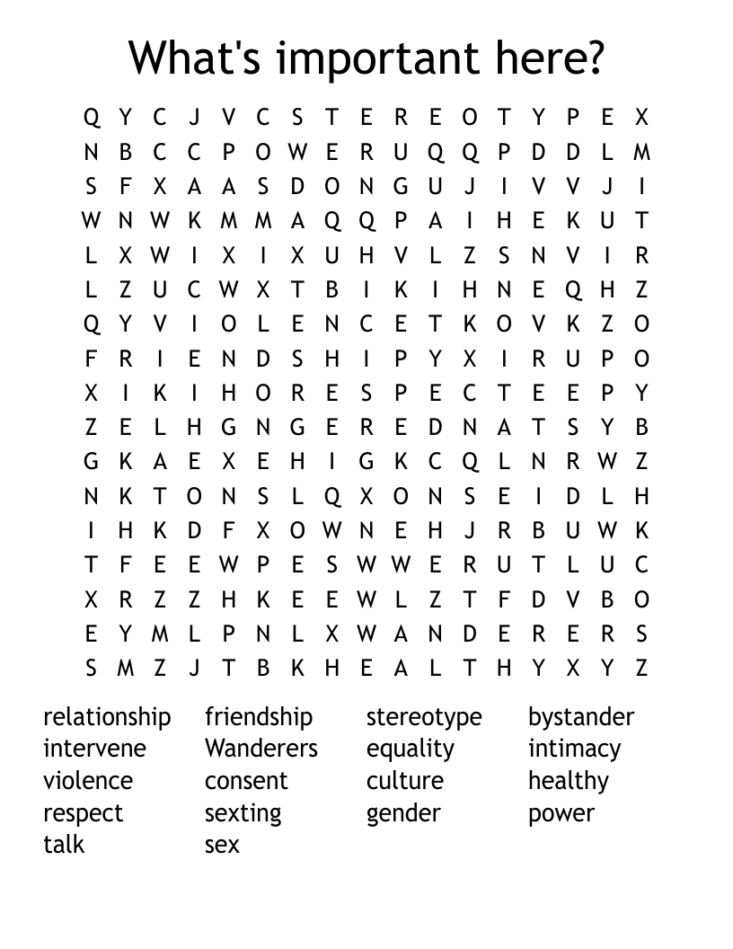 What's important here? Word Search