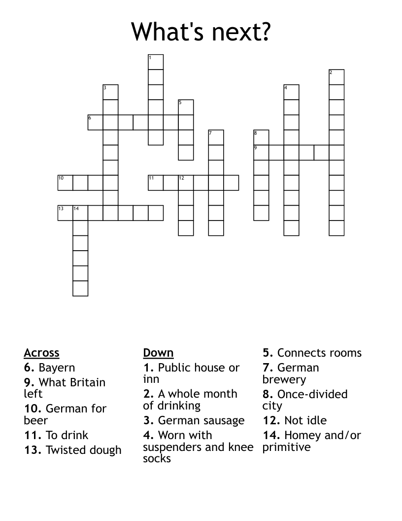 What's next? Crossword