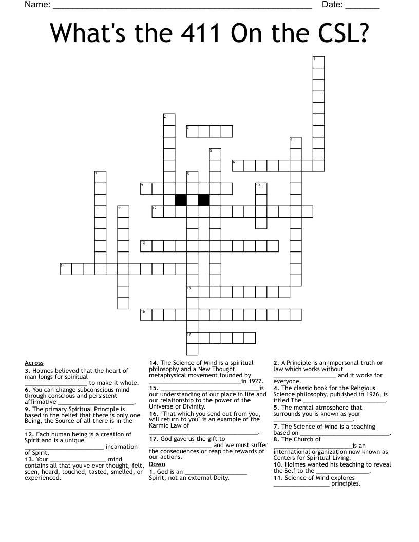 What's the 411 On the CSL? Crossword