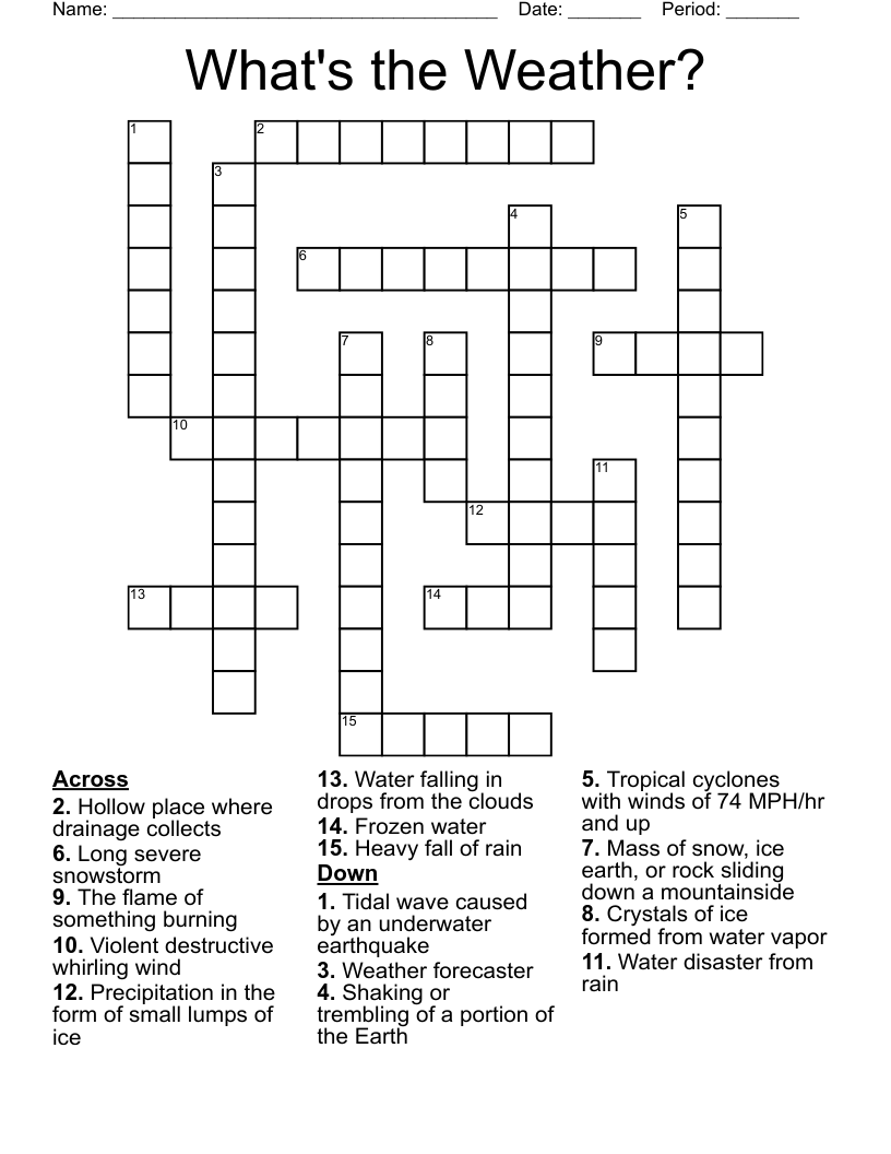 What's the Weather? Crossword