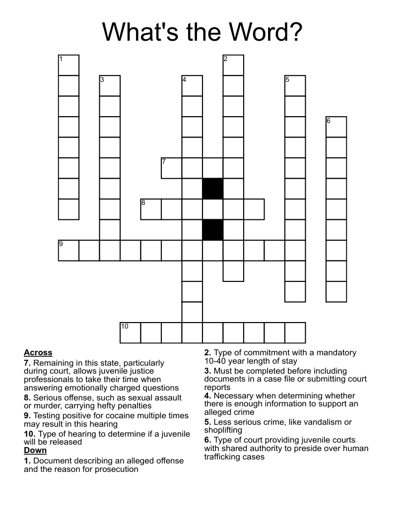 What's the Word? Crossword