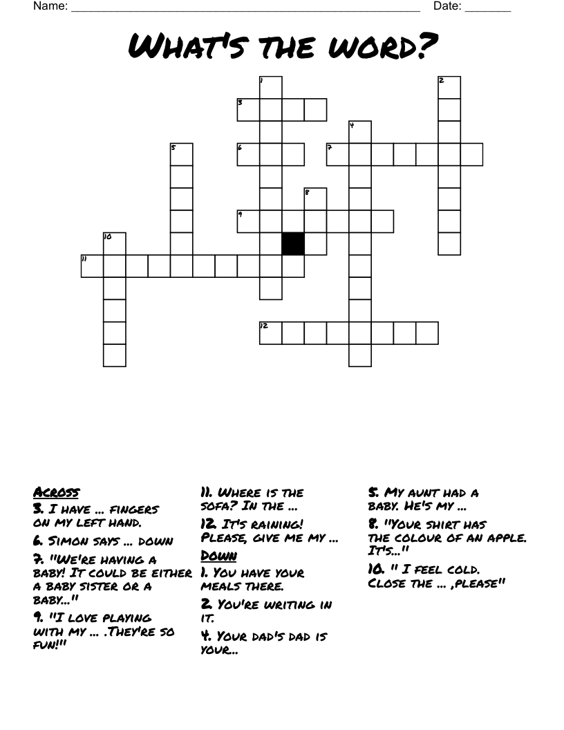 What's the word? Crossword