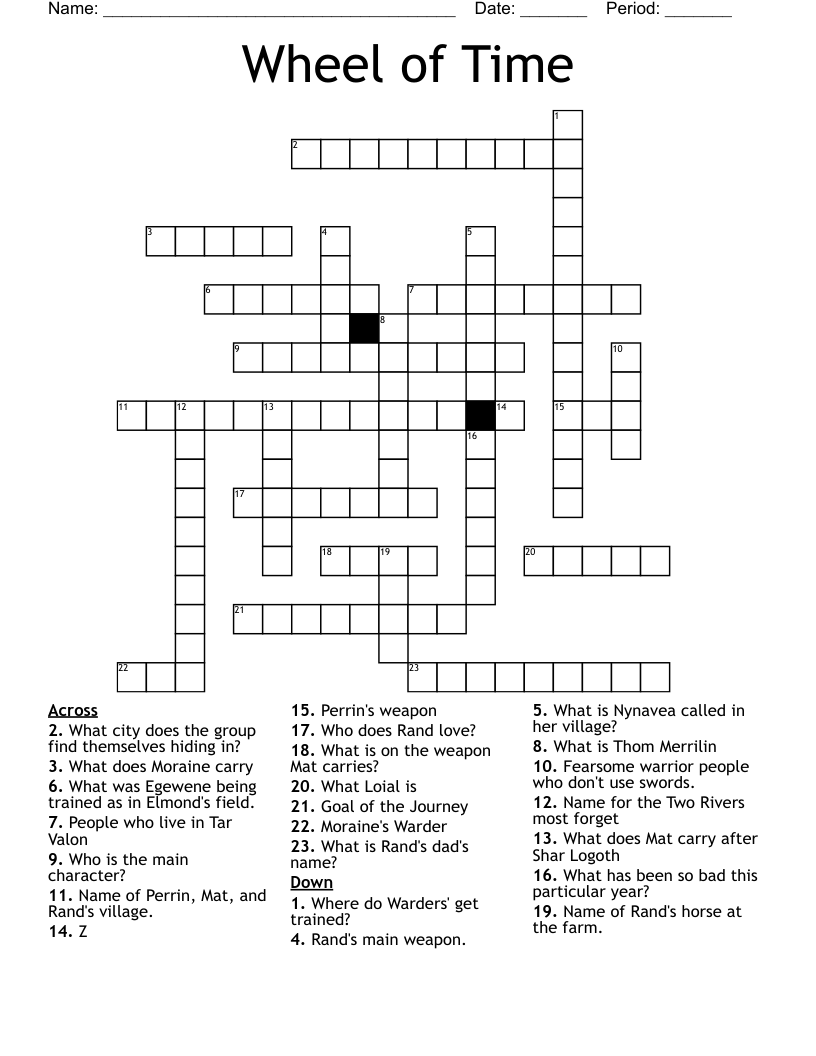 Wheel of Time Crossword