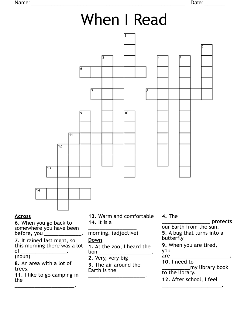 When I Read Crossword