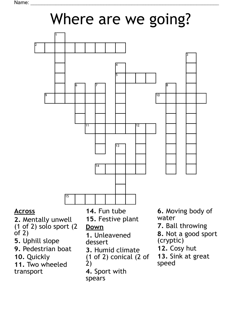 Where are we going? Crossword