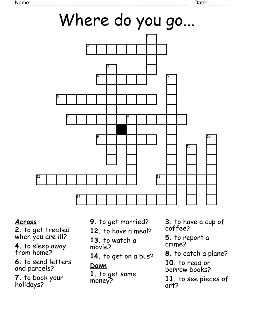 Where do you go... Crossword