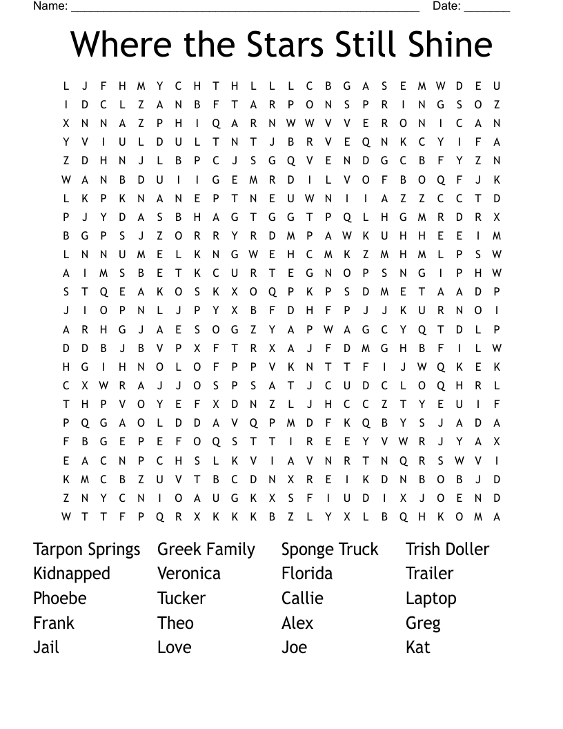 Where the Stars Still Shine Word Search