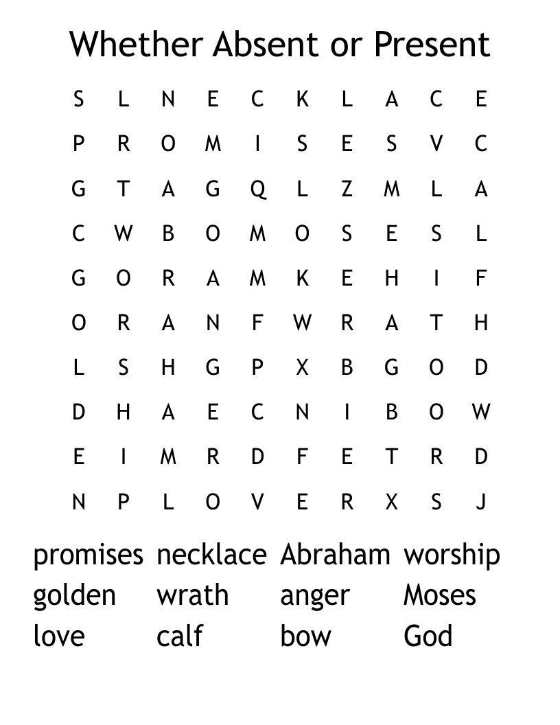 Whether Absent or Present Word Search