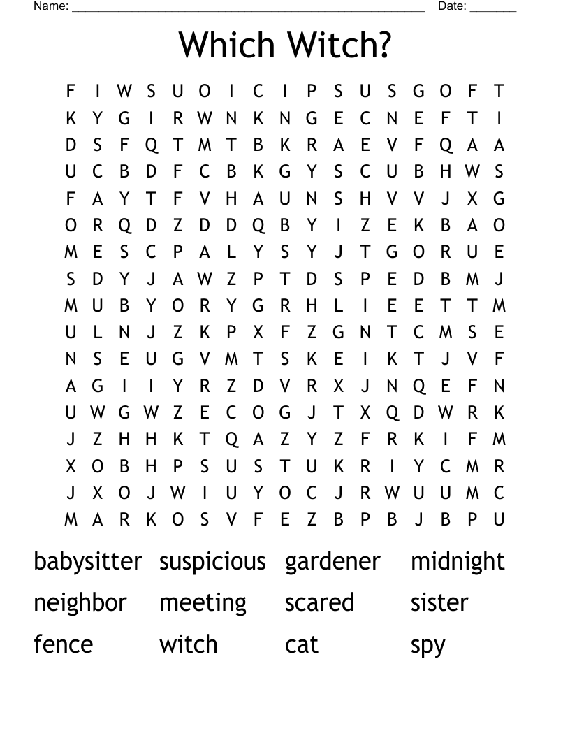 Which Witch? Word Search